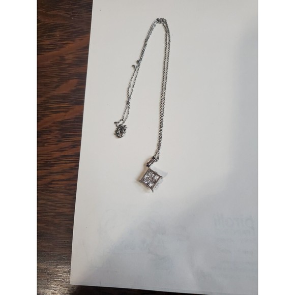 Cubic Zirconia Square Pendant and Necklace The Eberle Radiance Collection - Picture 6 of 10